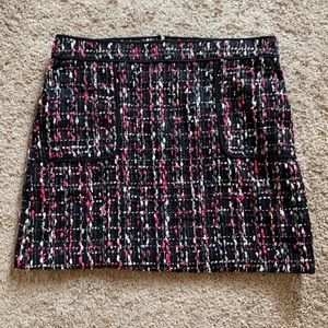 LOFT Tweed Textured Skirt with Back Zipper